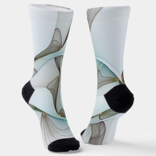 Abstract Modern Turquoise Brown Gold Elegance Socks