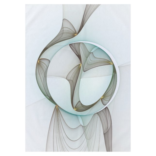 Abstract Modern Turquoise Brown Gold Elegance Tablecloth (Front)