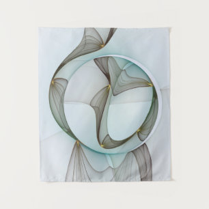 Abstract Modern Turquoise Brown Gold Elegance Tapestry