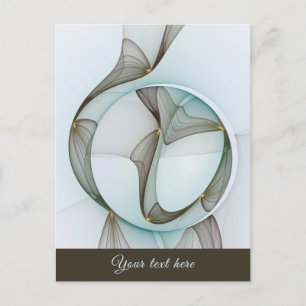 Abstract Modern Turquoise Brown Gold Elegance Text Postcard