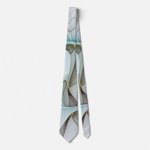 Abstract Modern Turquoise Brown Gold Elegance Tie