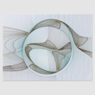 Abstract Modern Turquoise Brown Gold Elegance Tissue Paper