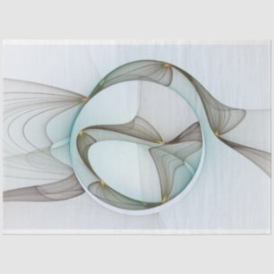 Abstract Modern Turquoise Brown Gold Elegance Tissue Paper