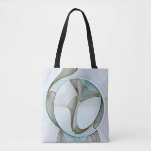 Abstract Modern Turquoise Brown Gold Elegance Tote Bag