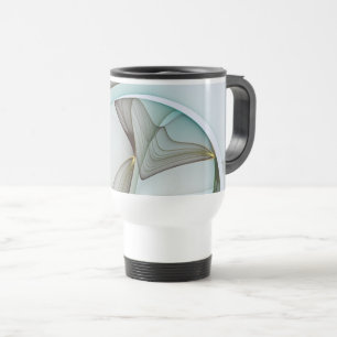 Abstract Modern Turquoise Brown Gold Elegance Travel Mug