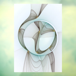 Abstract Modern Turquoise Brown Gold Elegance Window Cling