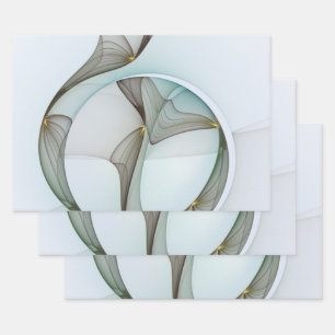 Abstract Modern Turquoise Brown Gold Elegance Wrapping Paper Sheet