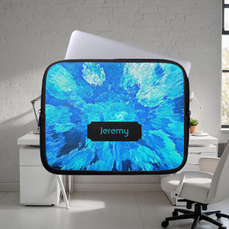 Abstract, modern, turquoise, hawaiian mosaic  laptop sleeve