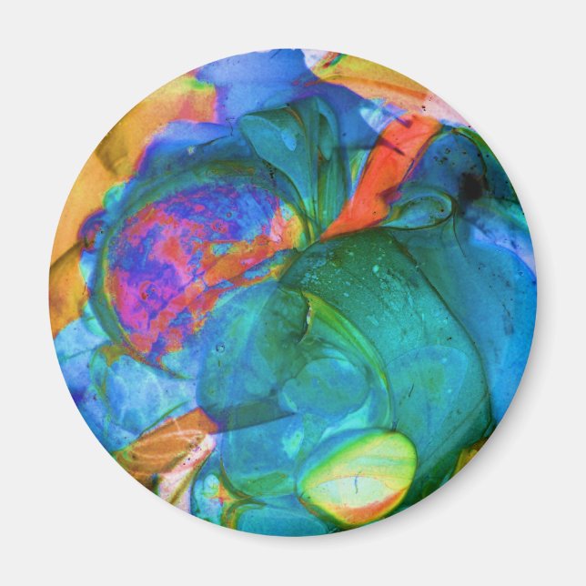 Abstract Modern US Boro Glass Art Fridge Magnet (Front)
