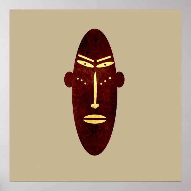 Abstract modern vintage face art poster (Front)