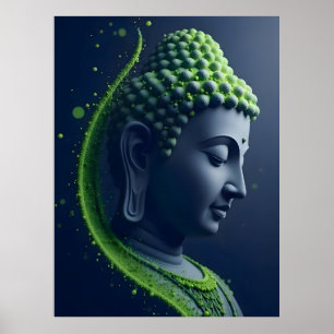 Abstract Modern Wall Art Buddha Profile Portrait