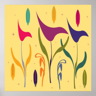 Abstract Modern Watercolor Calla Lily Impression Poster