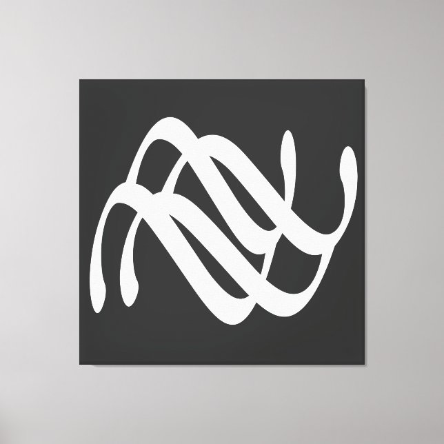 Abstract modern white geometric lines art canvas print (Front)