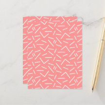 Abstract Modern White Lines Pink Red Craft Paper