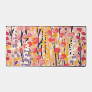 Abstract Modern Wildflower Floral Botanical Garden Desk Mat