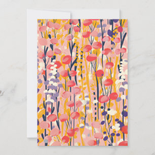 Abstract Modern Wildflower Floral Botanical Garden Holiday Card