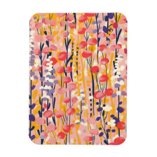 Abstract Modern Wildflower Floral Botanical Garden Magnet