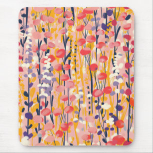 Abstract Modern Wildflower Floral Botanical Garden Mouse Mat