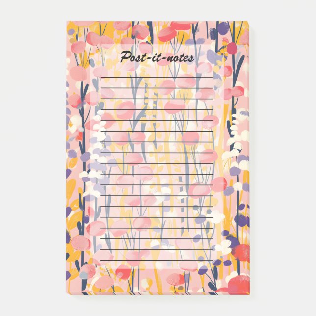 Abstract Modern Wildflower Floral Botanical Garden Post-it Notes (Front)