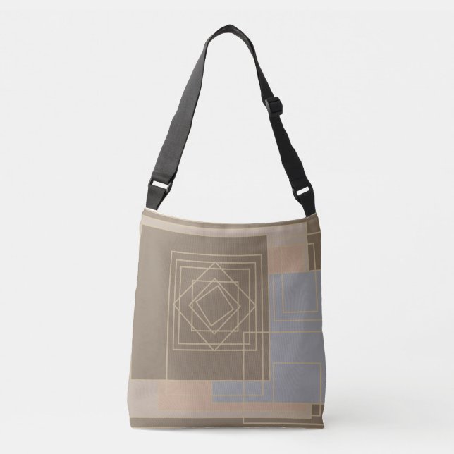 abstract modernist geometric pattern crossbody bag (Front)