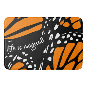 Abstract Monarch Butterfly Wing Bath Mat