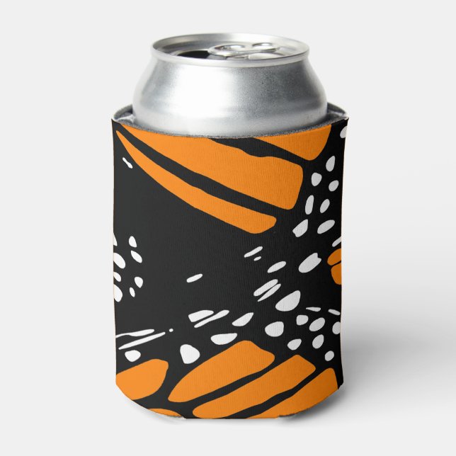 Abstract Monarch Butterfly Wing Design Can Cooler (Can Front)