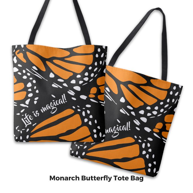 Abstract Monarch Butterfly Wing - Life is magical! Tote Bag (Abstract Monarch Butterfly Wing - Life is magical! Tote Bag)