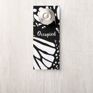Abstract Monarch Butterfly Wing - Occupied/Vacant  Door Hanger