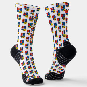 Abstract Mondrian Axolotl minimalist neoteny retro Socks