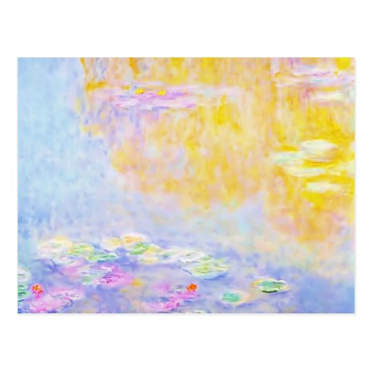 abstract, monet water lilies 7 postcard