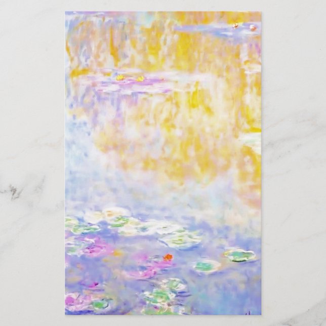 abstract, monet water lilies 7 stationery (Front)