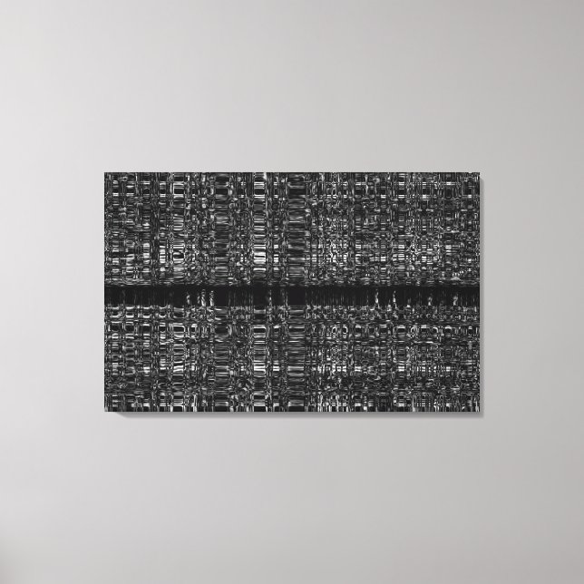 Abstract mono chain pattern canvas print (Front)