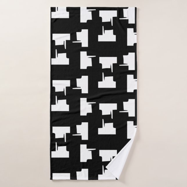 Abstract monochrome background. Halftone illustrat Bath Towel (Bath Towel)