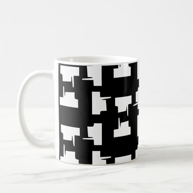 Abstract monochrome background. Halftone illustrat Coffee Mug (Left)