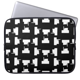 Abstract monochrome background. Halftone illustrat Laptop Sleeve