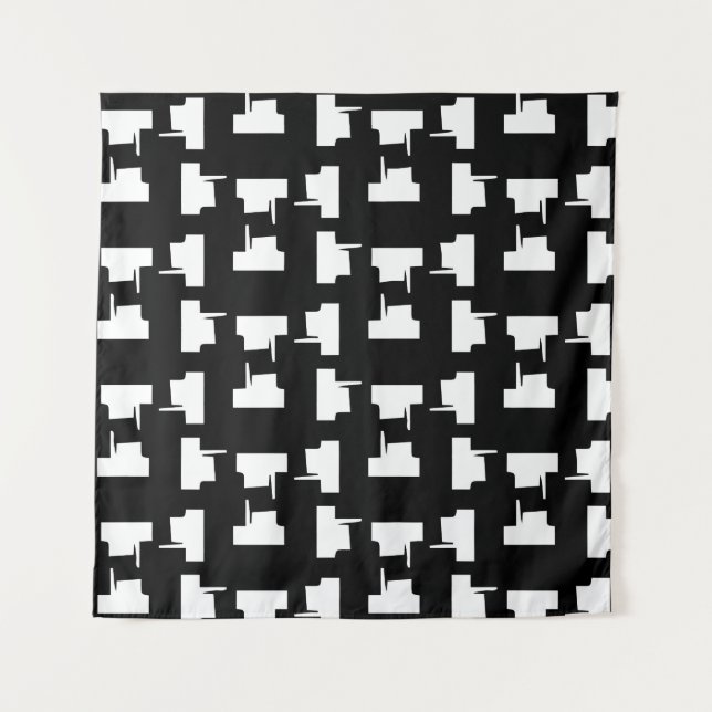 Abstract monochrome background. Halftone illustrat Tapestry (Front)