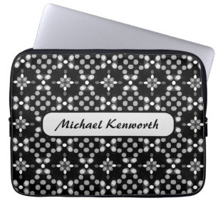 Abstract Monochrome Bokeh Dots Pattern Laptop Sleeve