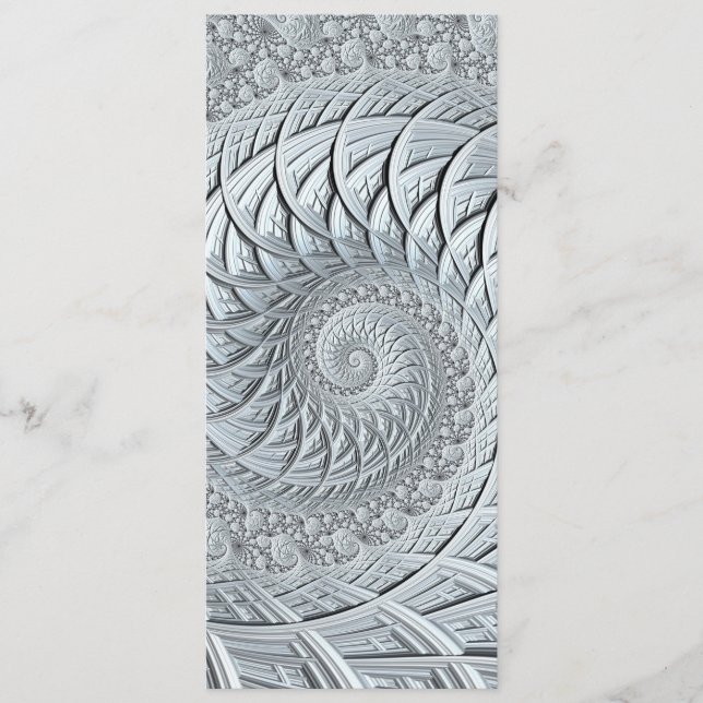 Abstract Monochrome Grey Spiral Fractal Bookmark (Front)