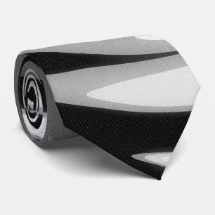 Abstract Monochrome Swirl Neck Tie