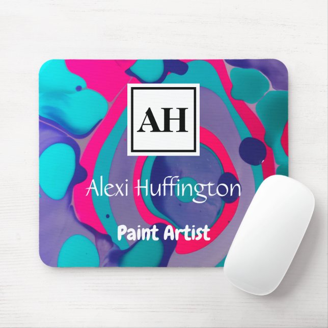 Abstract Monogram Mouse Mat (With Mouse)