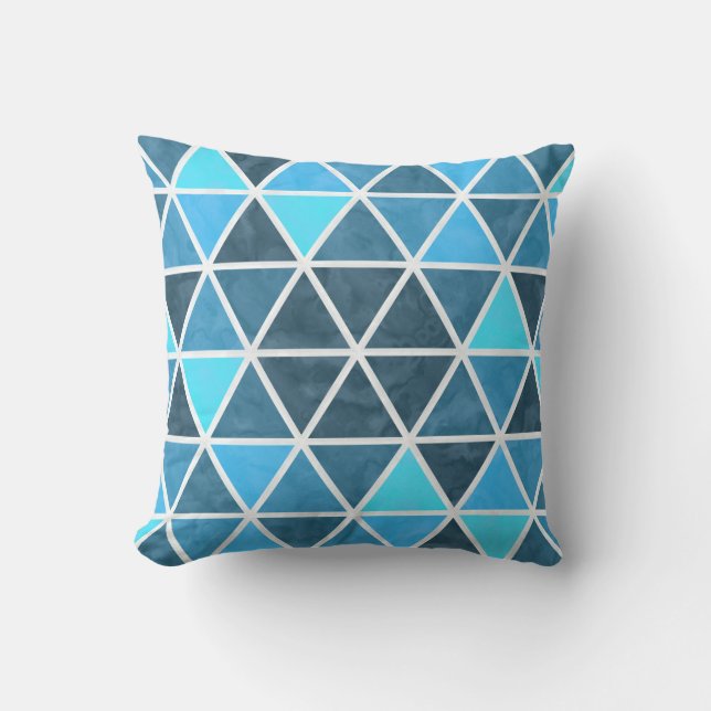 Abstract Monotone Triangular David Jewish Star 2 Cushion (Front)