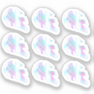 Abstract Monstera Leaf Liquid Faux Holographic Set