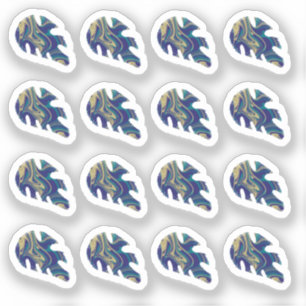 Abstract Monstera Leaf Liquid Marble  Sticker Set