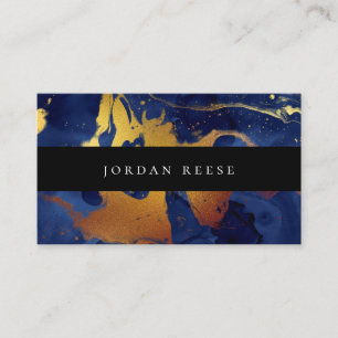 Abstract Moody Blue Metallic Business Card