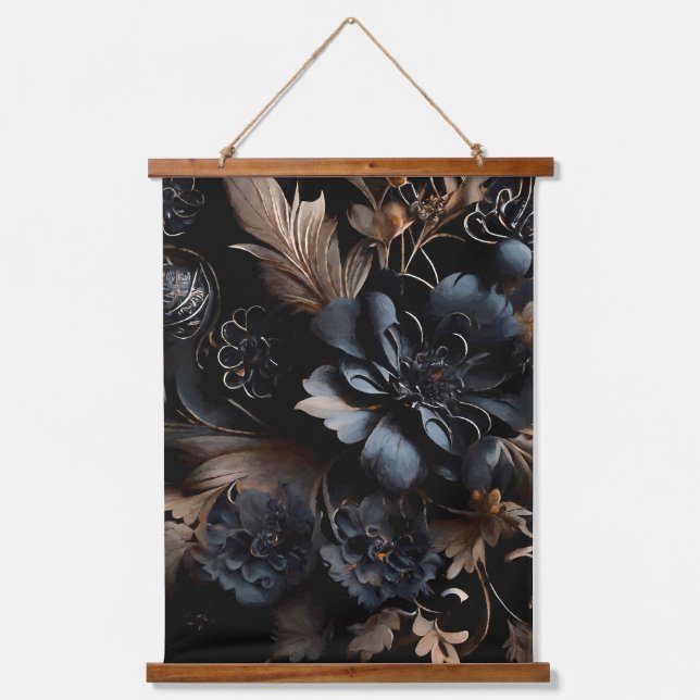 Abstract Moody florals Hanging Tapestry (Front)