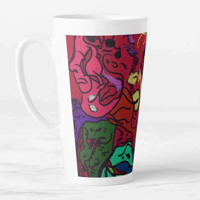 Abstract Moon Galaxy Art  Latte Mug (Left)