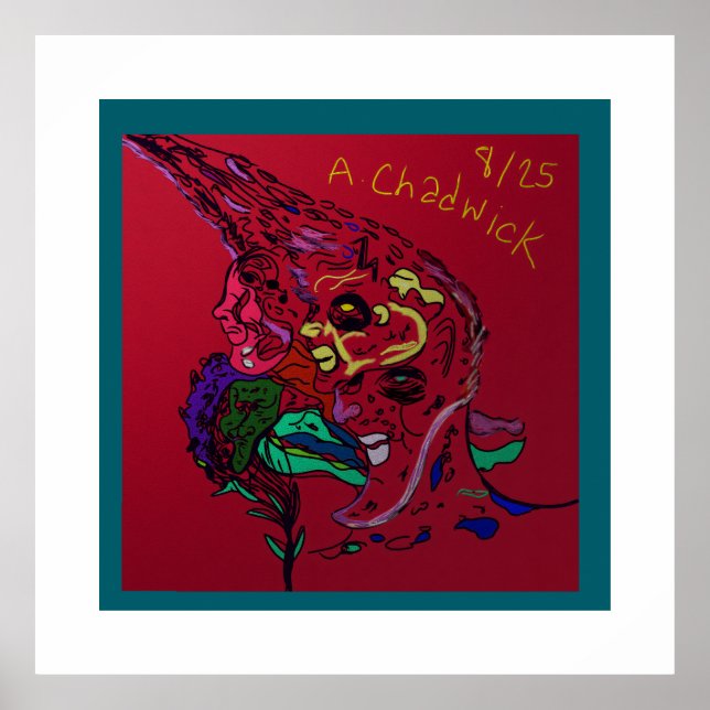 Abstract Moon Galaxy Art Poster Print (Front)