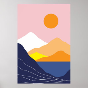 Abstract Moon landscapes Poster