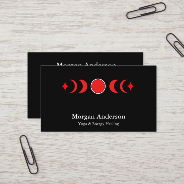 Abstract Moon Phase Gold Spiritual Energie Heiler  Business Card (Front/Back In Situ)