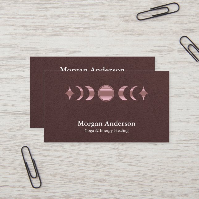 Abstract Moon Phase Gold Spiritual Energie Heiler  Business Card (Front/Back In Situ)
